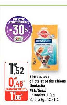 7 friandises chiots et petits chiens dentastix pedigree