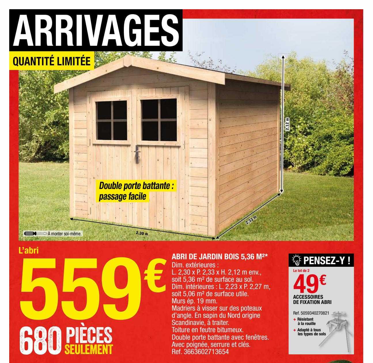 Abri De Jardin Bois 5,36 M²