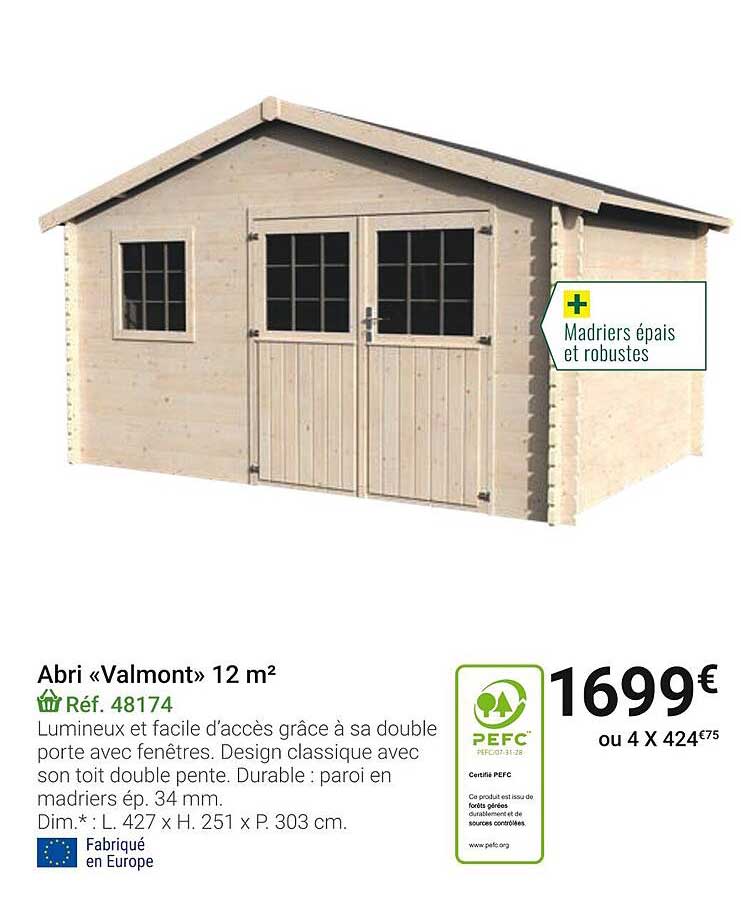 Abri «valmont» 12 M²