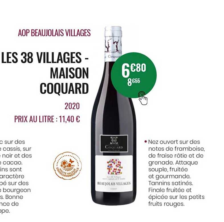 aop beaujolais villages les 38 villages - maison coquard 2020