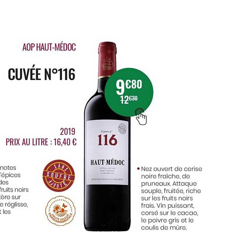 aop haut-médoc cuvée n°116 2019