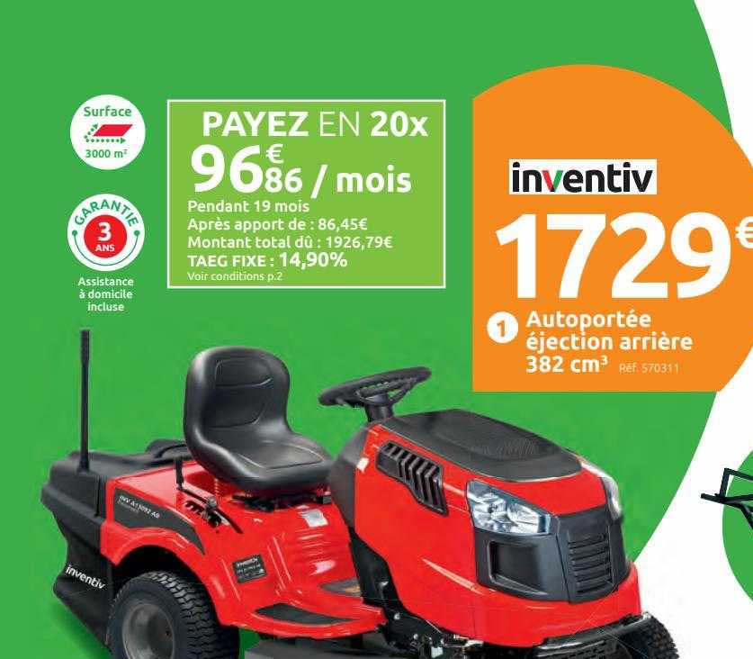 autoportée éjection arrière 382 cm3 inventiv