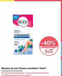 bandes de cire peaux sensibles "veet"