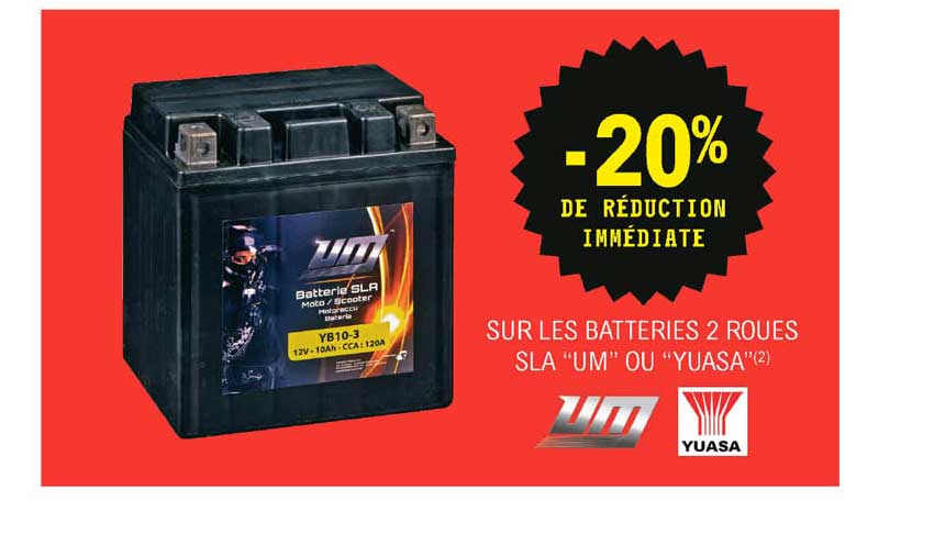 batteries 2 roues sla "um" ou "yuasa"