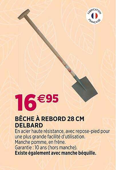 bêche à rebord 28 cm delbard