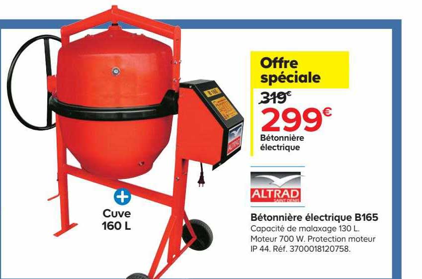 bétonnière électrique b165 altrad