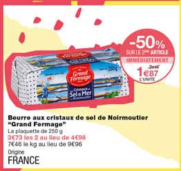 beurre aux cristaux de sel de noirmoutier "grand fermage"