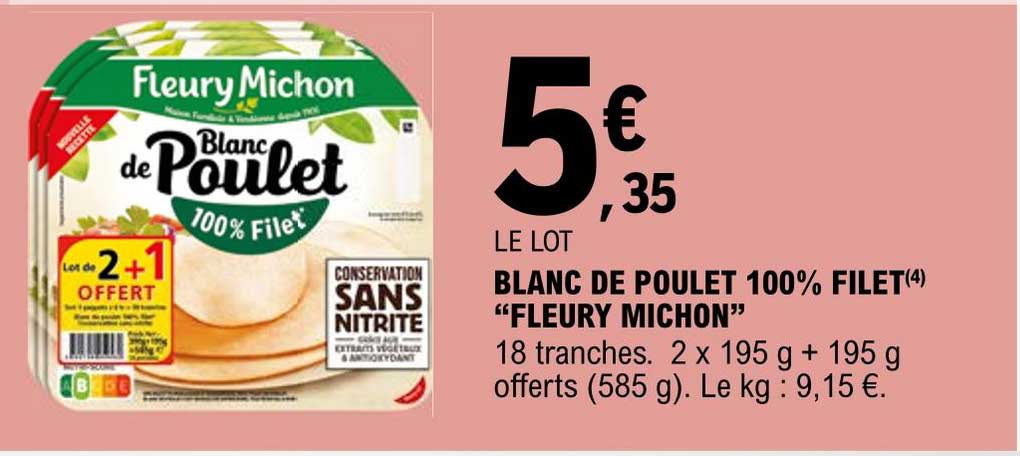 blanc de poulet 100% filet "fleury michon"