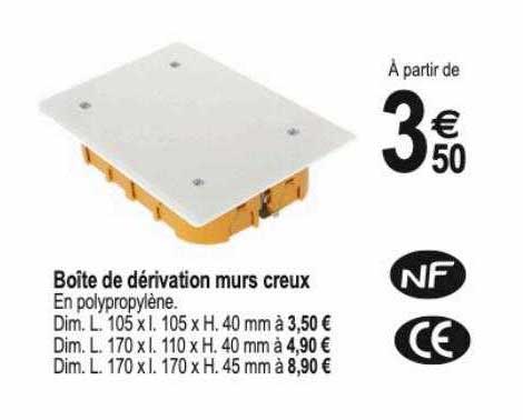 boîte de dérivation murs creux