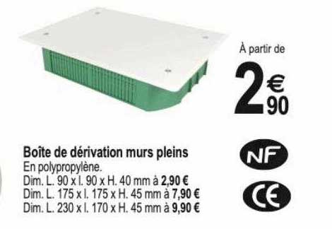 boîte de dérivation murs pleins