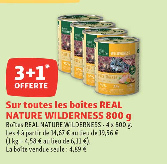 boîtes real nature wilderness 800 g