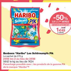bonbons "haribo" les schtroumpfs p!k