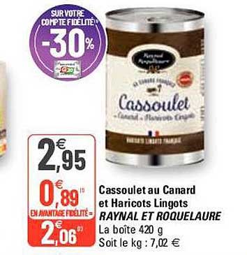 cassoulet au canard et haricots lingot raynal et roquelaure