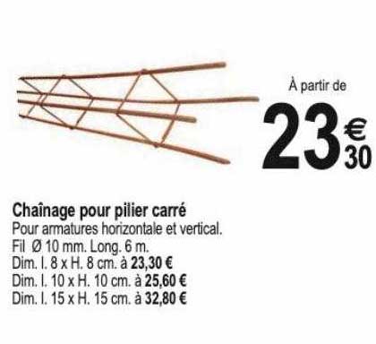 chaînage pour pilier carré