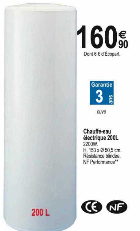 chauffe-eau électrique 200l