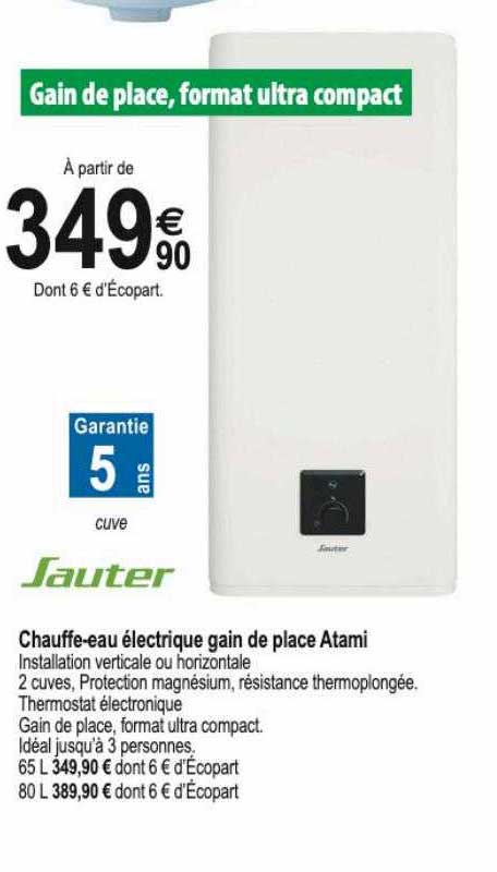 chauffe-eau électrique gain de place atami sauter