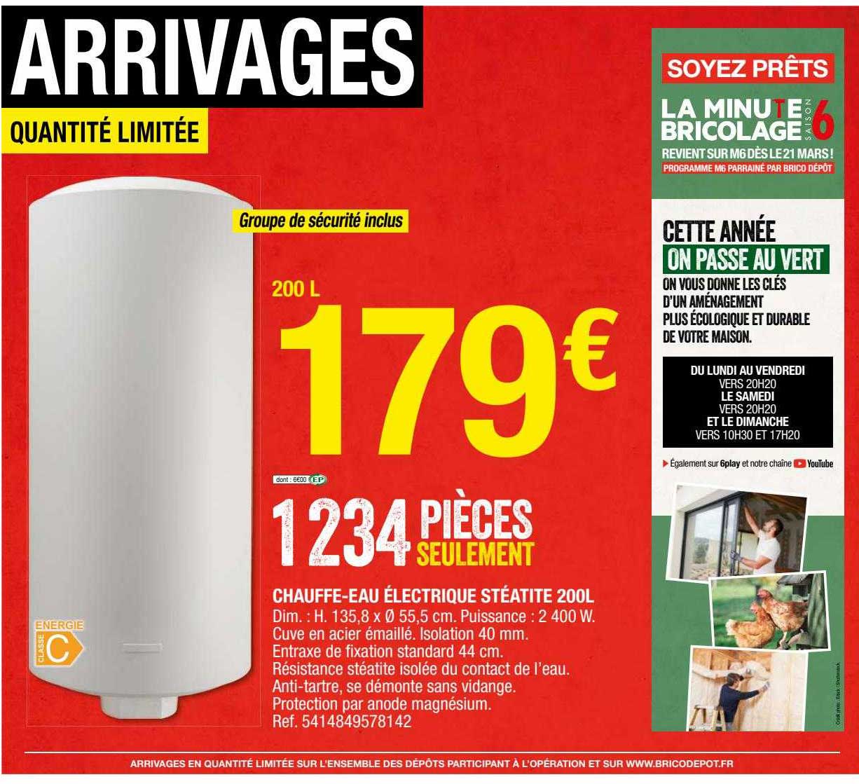 chauffe-eau électrique stéatite 200l