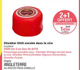 cheddar chilli enrobé dans la cire