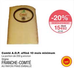 Comté A.o.p. Affiné 10 Mois Minimum