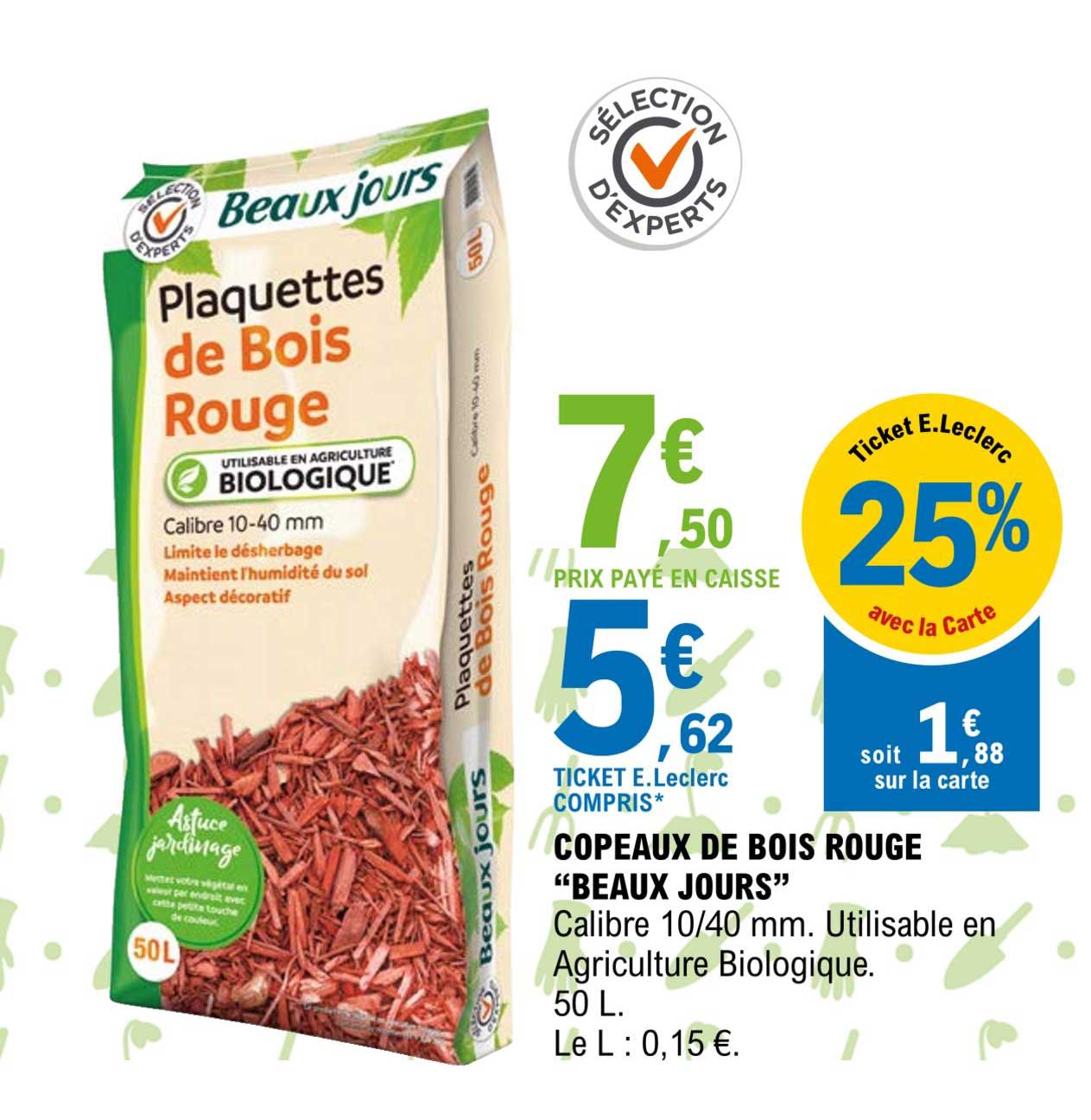 copeaux de bois rouge "beaux jours"