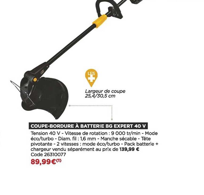 coupe-bordure à batterie bg expert 40 v