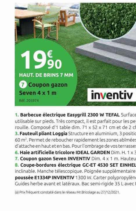 coupon gazon seven 4 x 1 m inventiv