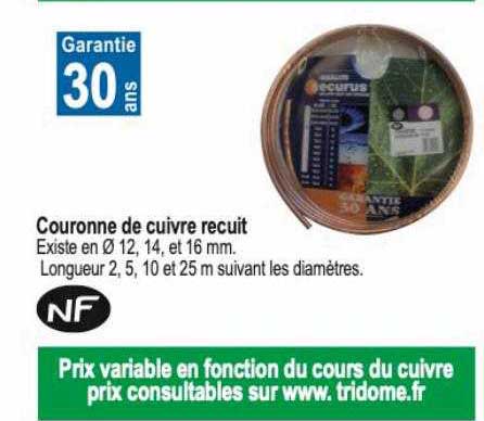 couronne de cuivre recuit