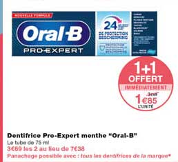 dentifrice pro-expert menthe "oral-b"