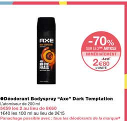 déodorant bodyspray "axe" dark temptation