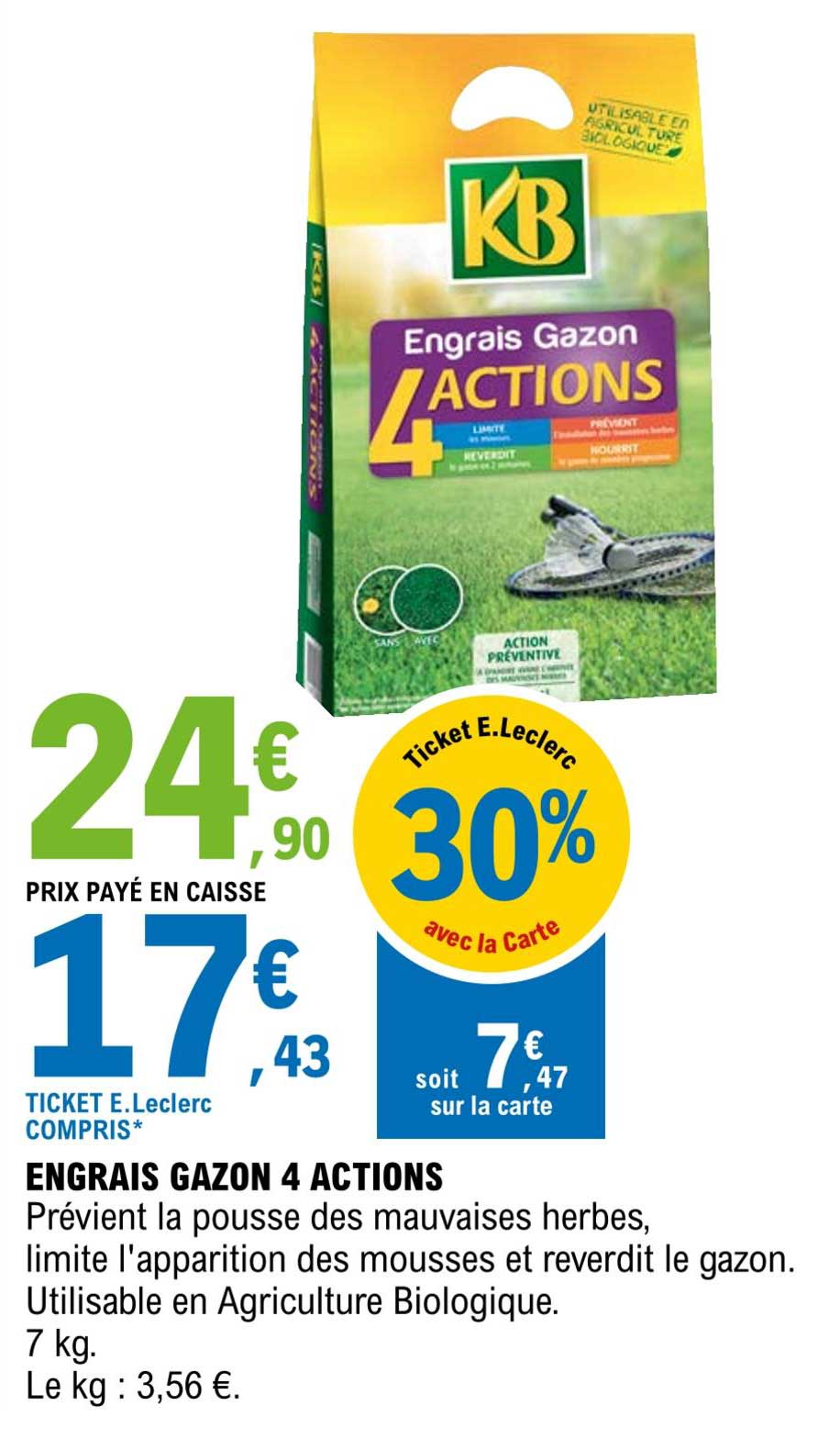 engrais gazon 4 actions kb