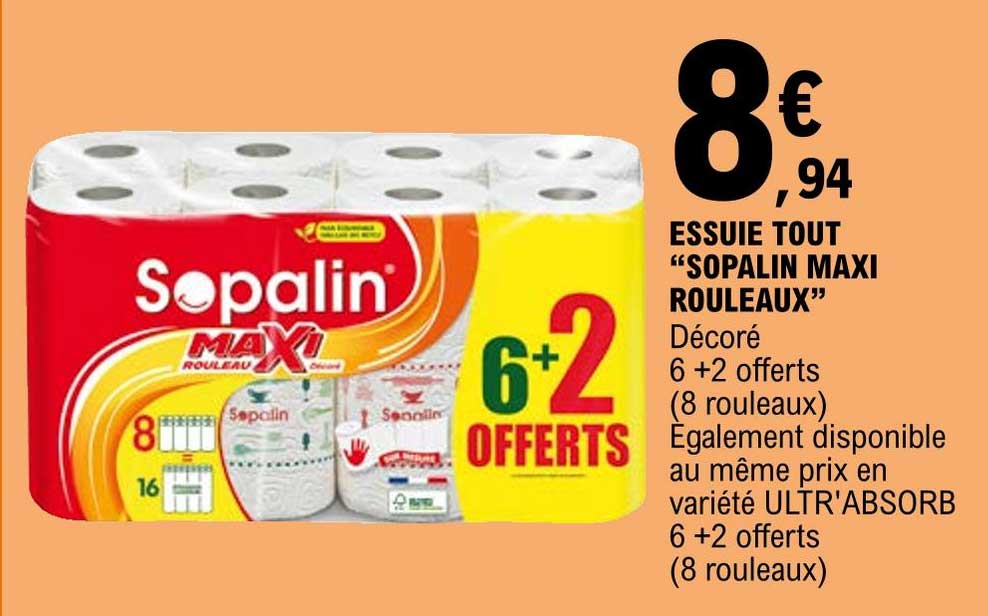 essuie tout "sopalin maxi rouleaux"