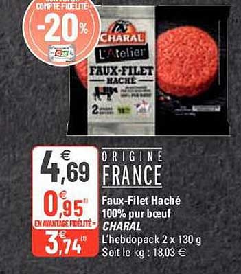 Faux-filet Haché 100% Pur Bœuf Charal