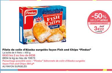 filets de colin d'alaska surgelés façon fish and chips "findus"