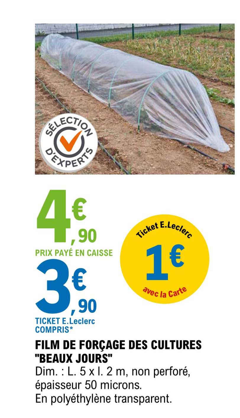 film de forçage des cultures "beaux jours"