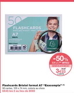 flashcards bristol format a7 "exacompta"