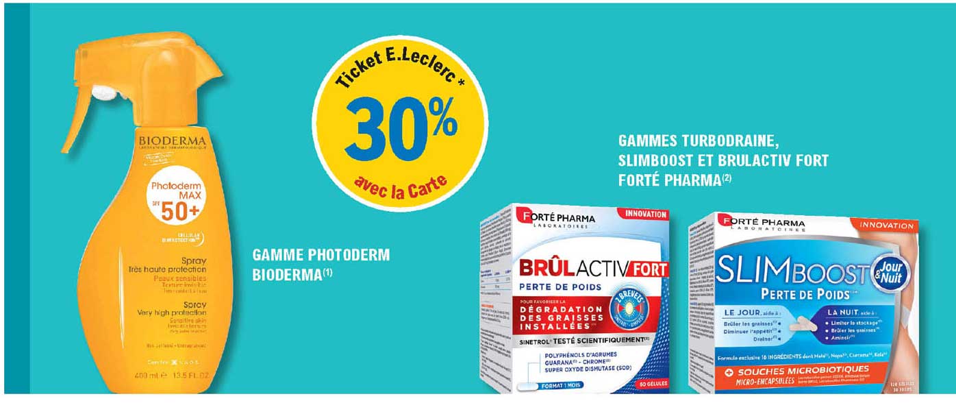 gamme phtoderm bioderma, gamme turbodraine, slimboost et brulactiv fort forté pharma