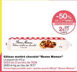 gâteau marbré chocolat "bonne maman"