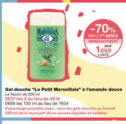 gel douche "le petit marseillais" à l'amande douce