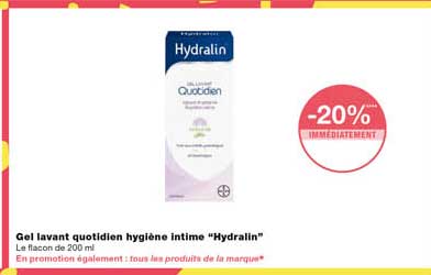 gel lavant quotidien hygiène intime "hydralin"