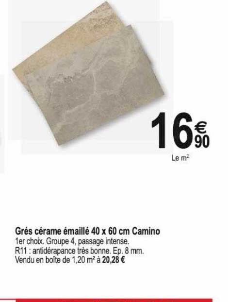 grés cérame émaillé 40 x 60 cm camino