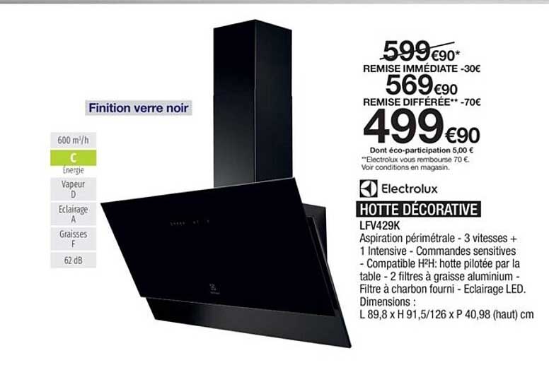 hotte décorative electrolux