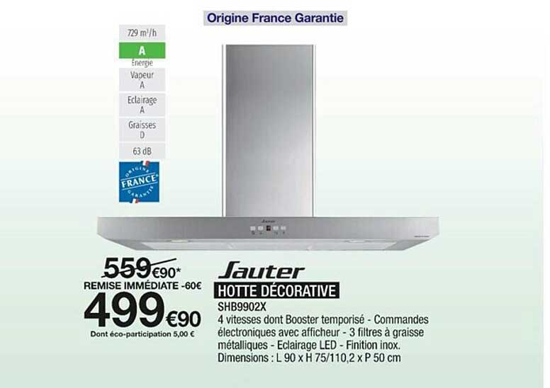 hotte décorative sauter