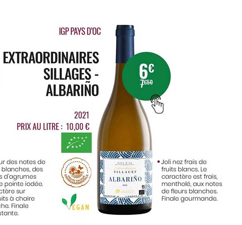 igp pays d'oc extraordinaires sillages - albariño 2021