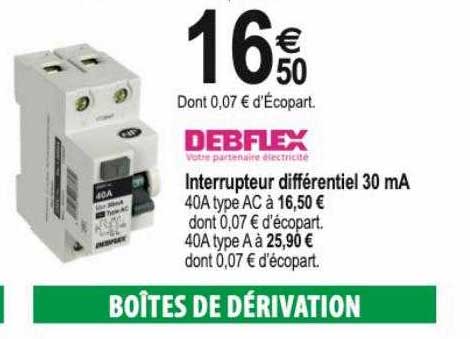 interrupteur différentiel 30 mA deblex