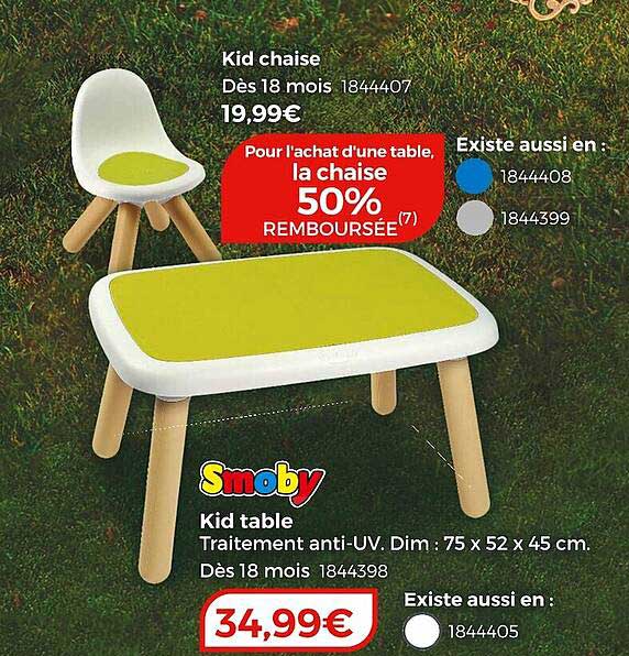 kid chaise, kid table smoby