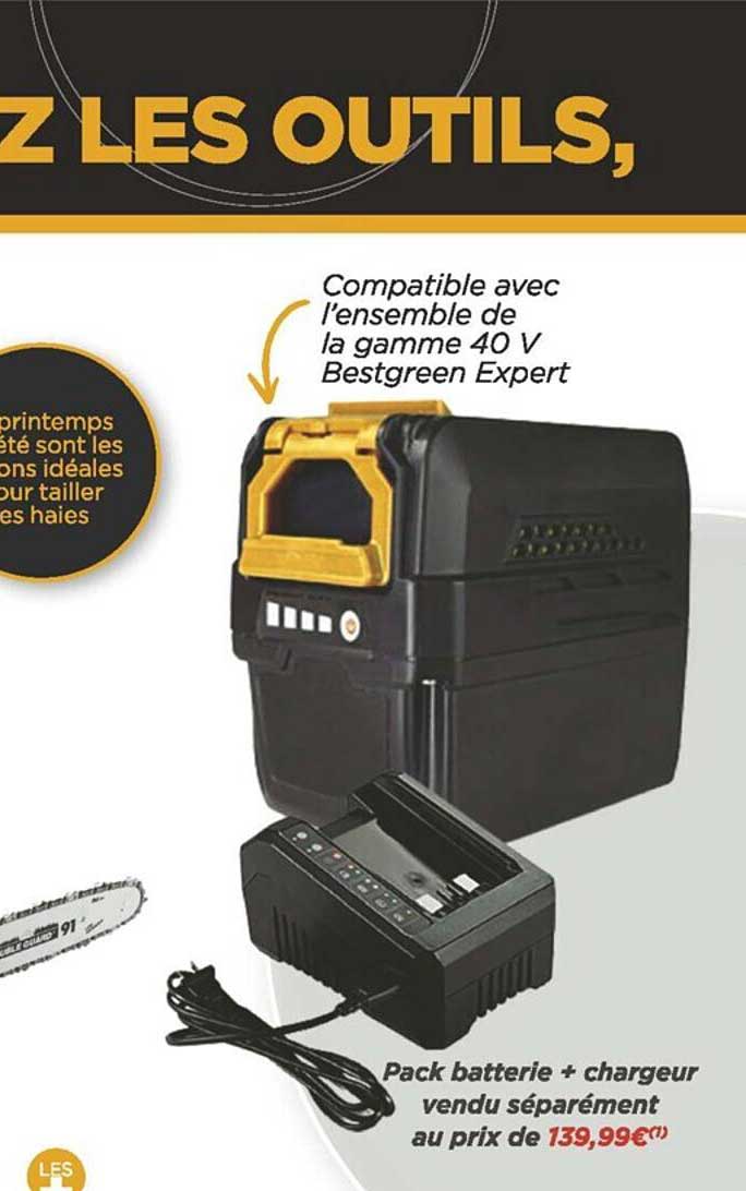 la gamme 40 v bestgreen expert, pack batterie + chargeur