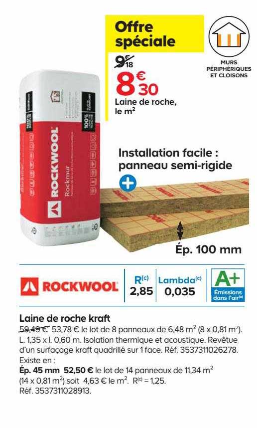 laine de roche kraft rockwool
