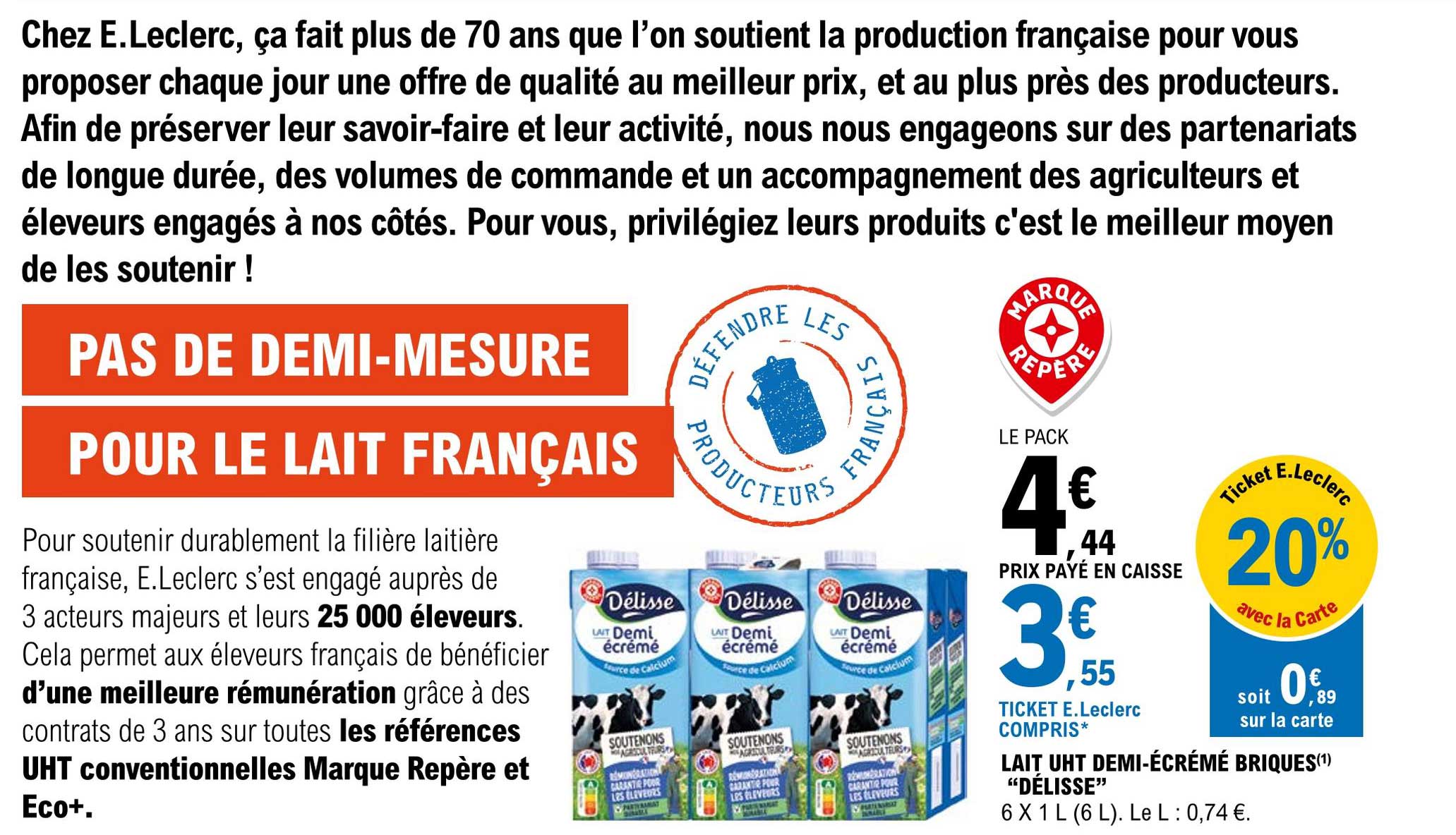 lait uht demi-écrémé briques "délisse"