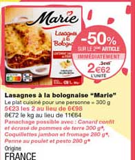 Lasagnes à La Bolognaise "marie"