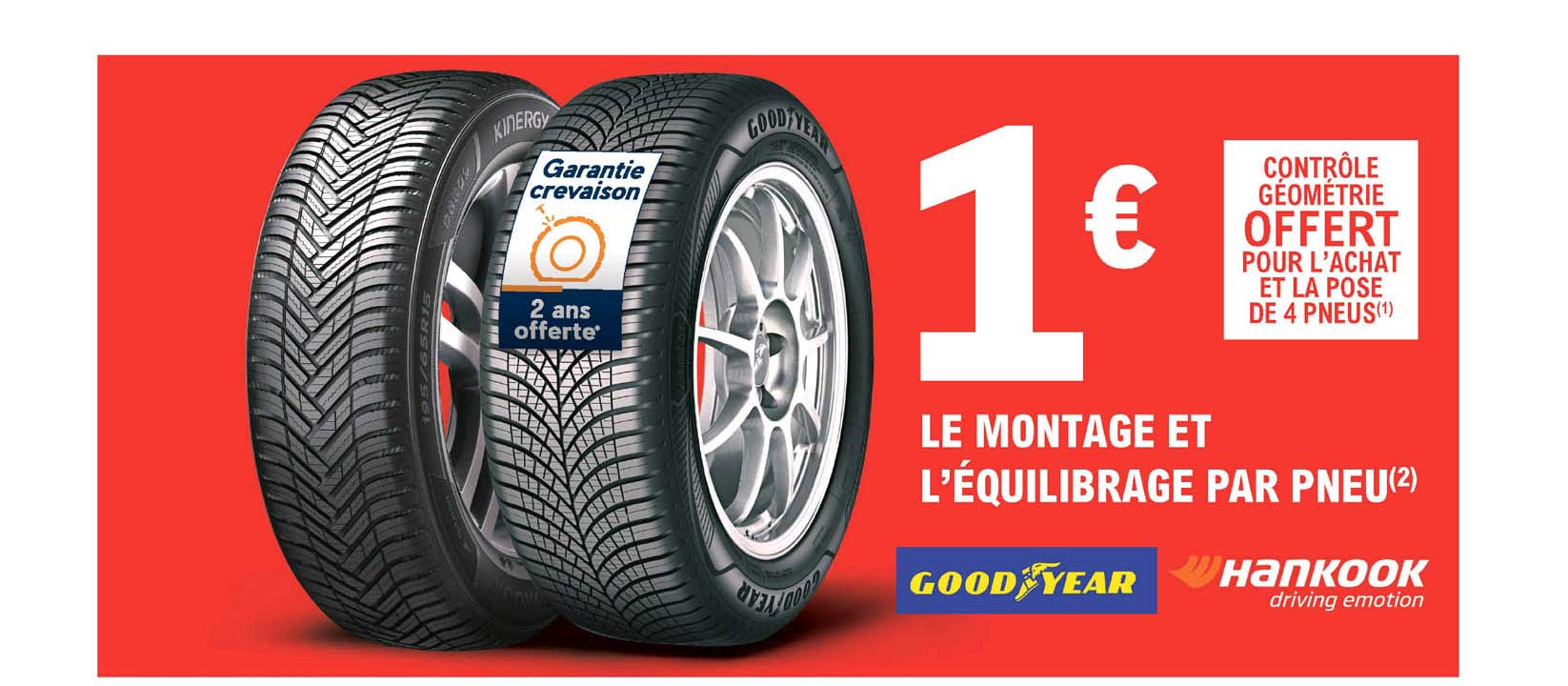 le montage et l'équilibrage par pneu good year, hankook